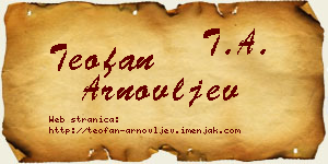 Teofan Arnovljev vizit kartica